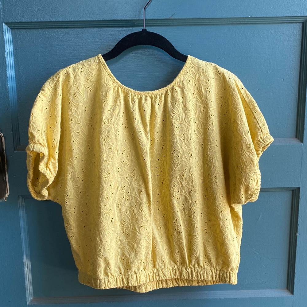 Madewell embroidered flower top.